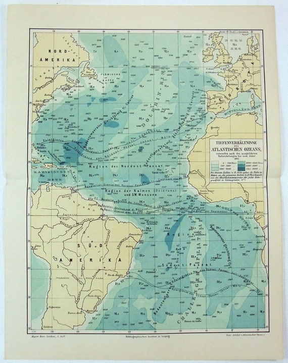Atlantic Ocean Map Depth Chart - Il 570xN.5003433052 3ywt