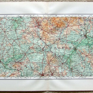 Shrewsbury Nottingham & Leicester England - Original 1922 Artillerie-Übersicht Diagramm. Jahrgang. Große