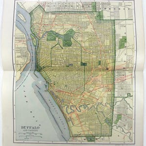 Buffalo, NY - Original Karte von 1907 von Dodd Mead & Company. New York. Antik