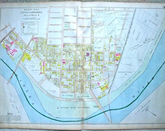 Cambridgeport Massachusetts - Original 1900 Map by George W Stadly  & Co.