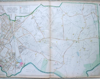 SE Newton, Massachusetts - Mappa originale del 1900 di George W Stadly & Co.