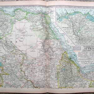 NE Africa - Original 1897 Map by The Century Company.  Egypt Antique