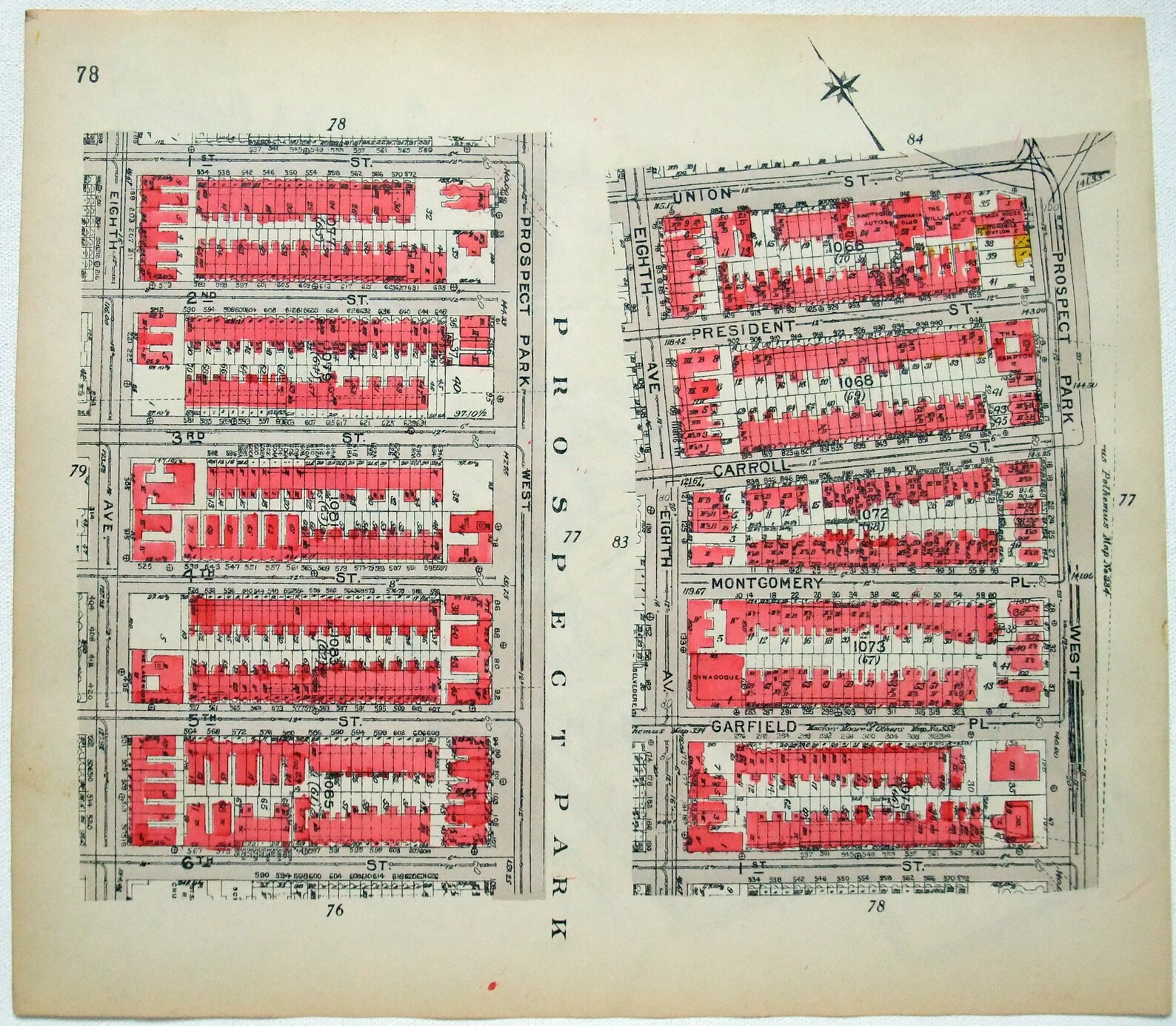 E. Park Slope Brooklyn Original 1920 Map of 8th Ave to Etsy