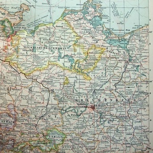 Imperio Alemán Parte Norte Mapa original de 1902 por The imagen 2