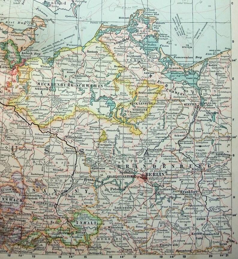 Imperio Alemán Parte Norte Mapa original de 1902 por The imagen 2