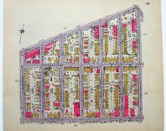 Carte de Brooklyn, 1921, Cyprus Hills, Ashford Street, Plat antique