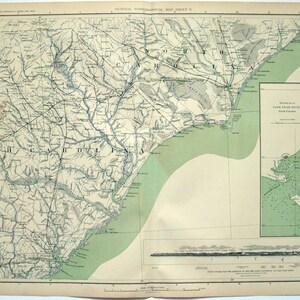 Antike Karte: Teile von North & South Carolina. 1891-5. Platte 139 Atlas zur Begleitung der offiziellen Aufzeichnungen der Union und der konföderierten Armeen