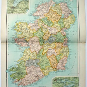 Irland - Original Landkarte von John Bartholomew c1898. Antike Karte aus der Kolonialzeit