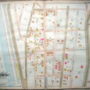 Huge Antique Map of Bronx NY -  E 163rd to 167th St from Sedgwick to Cromwell. Printed in 1900 by Hyde & Co. Guaranteed Original
