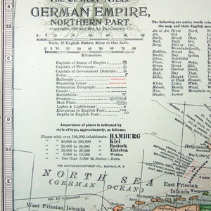 Imperio Alemán Parte Norte Mapa original de 1902 por The imagen 3
