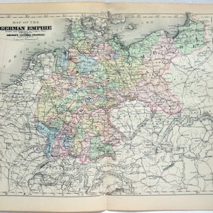Deutsches Reich - Original Kupferstich-Karte von 1896 von AJ Johnson. Antikes Original. Deutschland Preussen