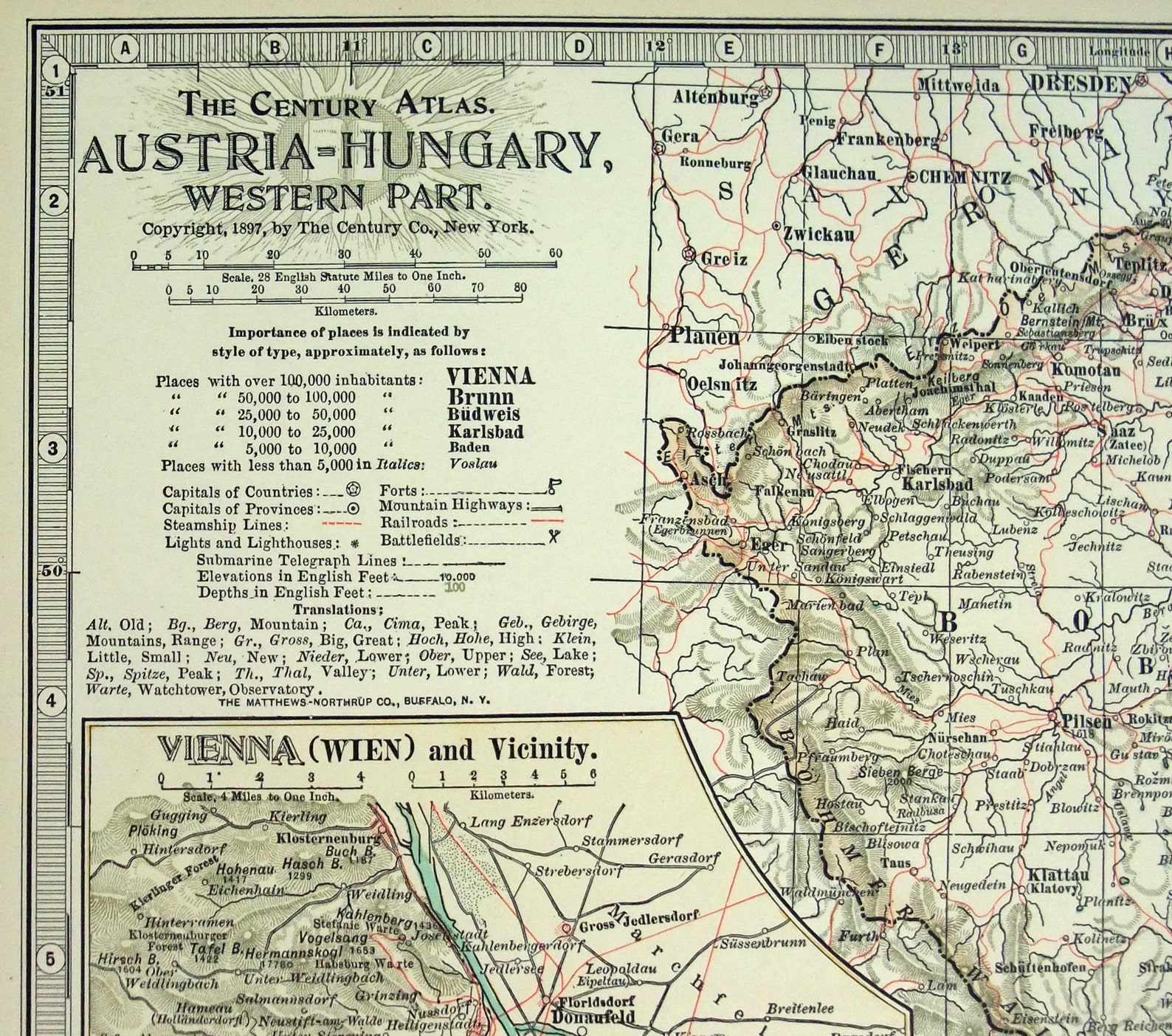 Original 1897 Karte von Westösterreich Ungarn von The Century - Etsy.de