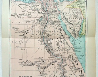 Egypte - Carte originale de 1903 par Dodd Mead & Company. Antiquités