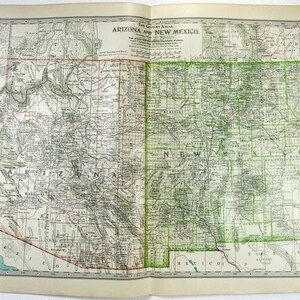 Originale Landkarte von Arizona und New Mexico von 1902 von The Century Company. Antike Original-Karte