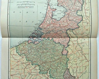 1858 年のオランダとベルギーの古地図 - オランダ、フランドル