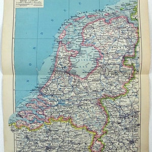 Pays-Bas - Carte originale de 1931 en langue allemande par Meyers. ancien