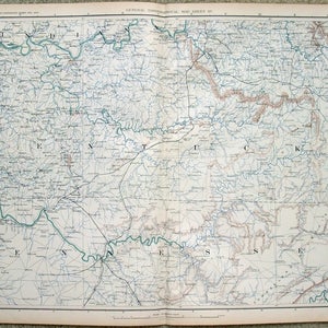 Original Map of Kentucky - Central & Western Parts, During the Civil War. Platte 150 aus dem Atlas zur Begleitung der offiziellen Aufzeichnungen der