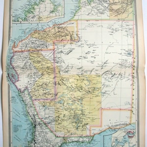 Western Australia - Original Landkarte c1907 von George Philip & Sons. Antiken. 1907