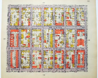 Carte de l'est de New York, Brooklyn, 1921, Belcher Hyde originale
