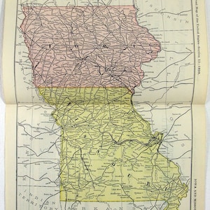 Original 1898 Dated Railroad Map of Iowa & Missouri von der American Bank Note Co.
