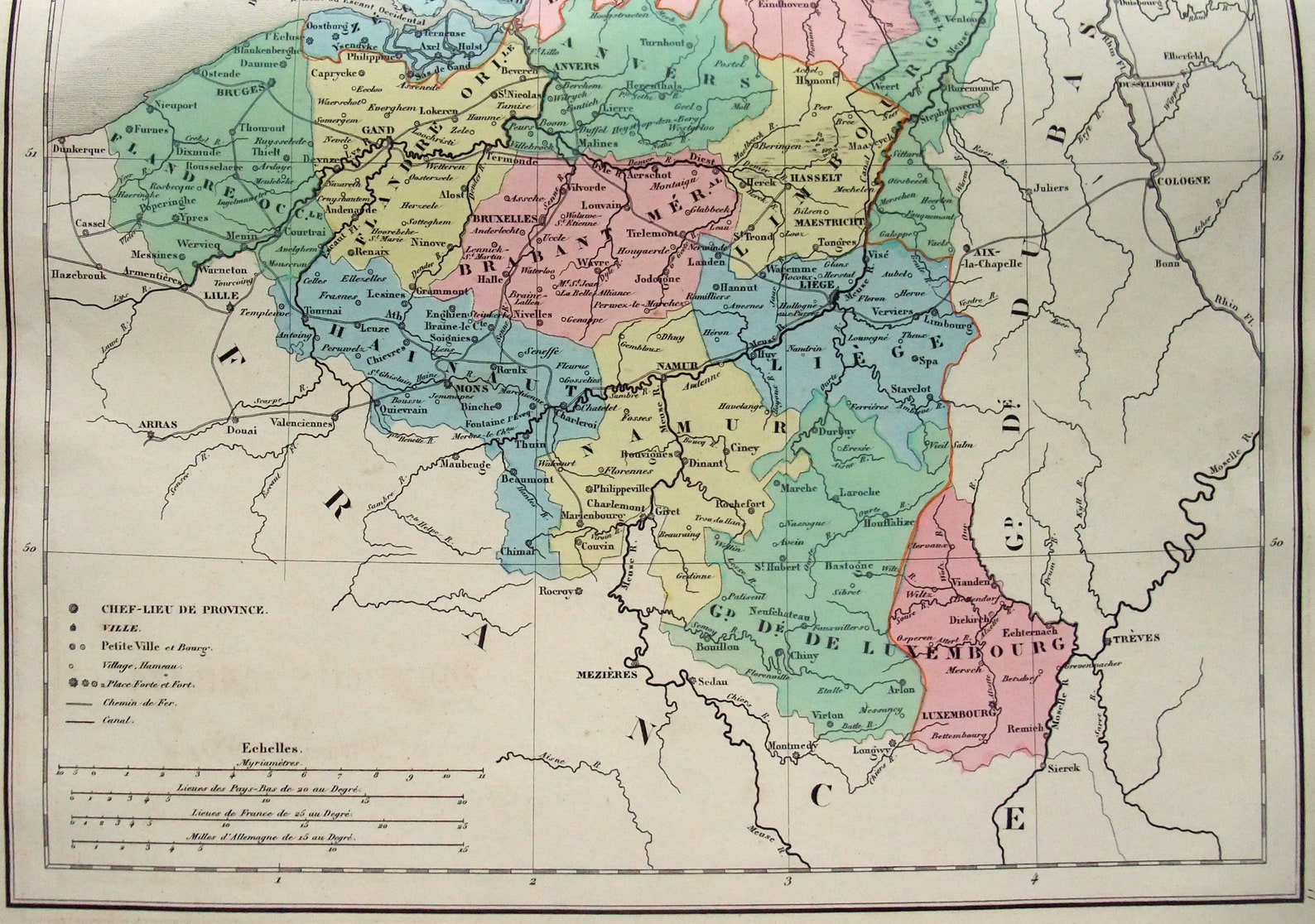 Belgium & Holland Original 1856 Dated Map by Delamarche. A Etsy