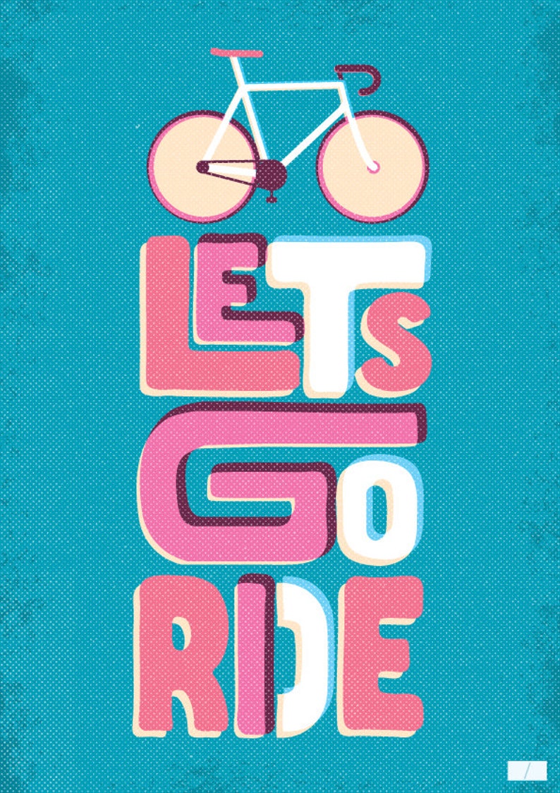 Lets Go Ride BLUE A3 Digital Print Limited Edition of 50 image 3