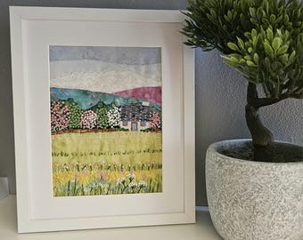 Spring Cottage Slow Stitch Kit: Hand Embroidery & Fabric Collage