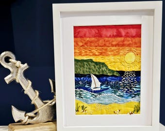 Segla iväg med mig Långsamt broderipaket: Handbroderi textilkonstprojekt