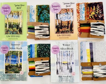 Silver Birch Four Seasons Slow Stitch Kit: Woodland Textile Art