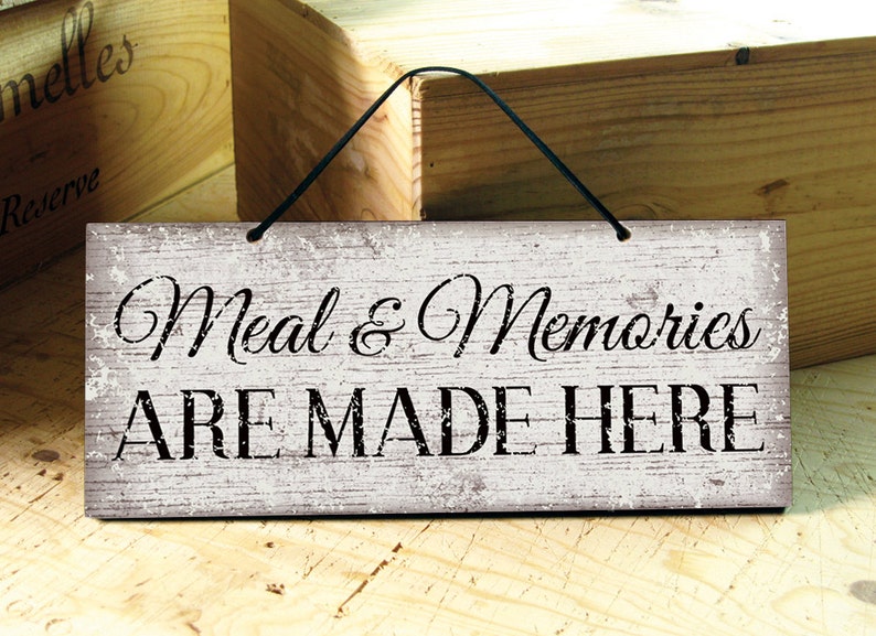 Kitchen Sign Rustic Wall Cafe Wood Signs Restaurant Decor Positive Saying Ready To Ship 12x5