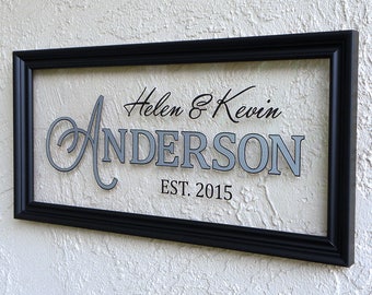 Modern Family Name Sign. Personalized Family Name Signs. Established Family Name Signs. Established Sign. Custom Wedding Signs. 10x20