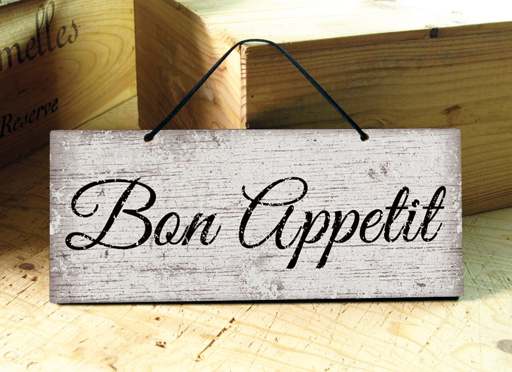 Kitchen Wall Sign. Bon Appetit Sign. Rustic Kitchen Decor. | Etsy