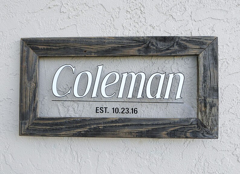 Personalized Family Name Sign Rustic Frame Custom Signs Image 0