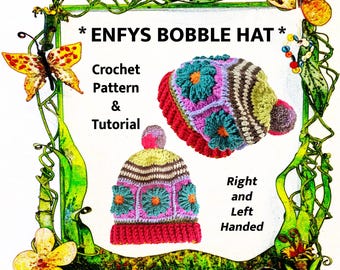 Enfys Bobble Hat Crochet Pattern & Tutorial - The Topian Den