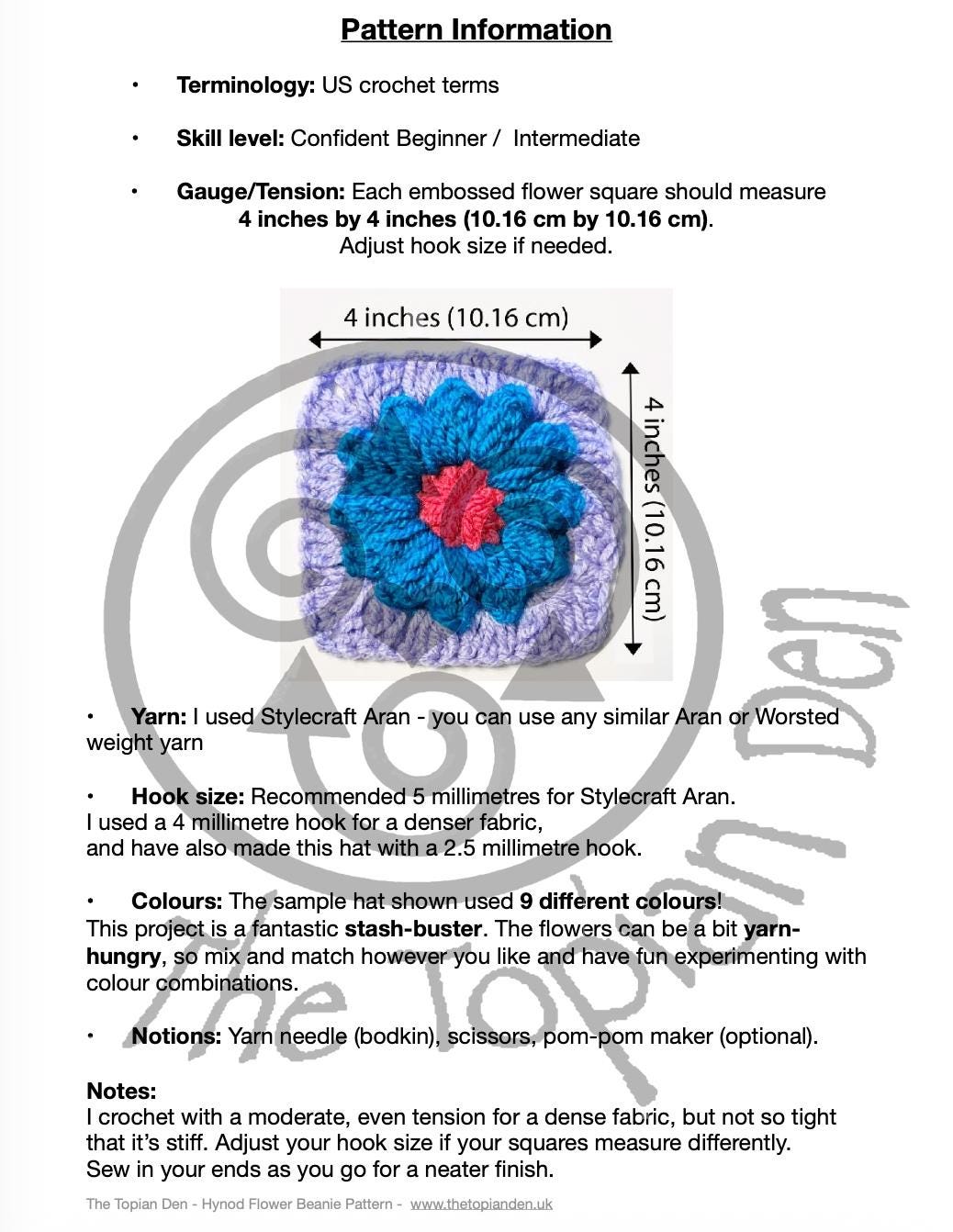Hynod Flower Beanie Crochet Pattern & Tutorial - the Topian Den
