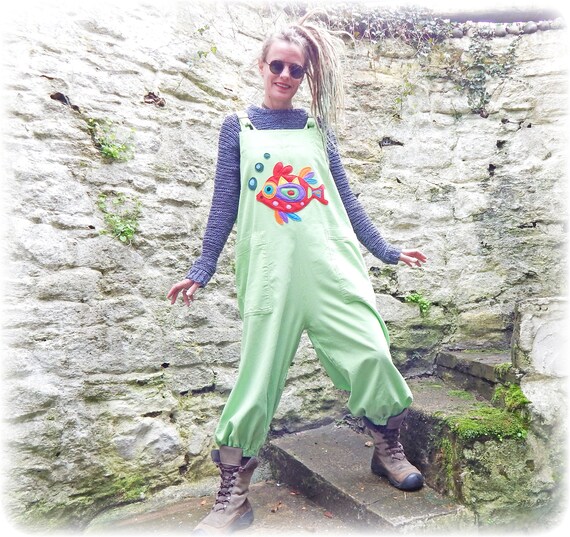 green dungarees womens