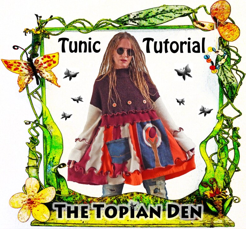Upcycled Sweater Tutorial PDF Instant Download E-Book How to Pattern Guide Jumper Project Unique Clothing Izzie Design The Topian Den