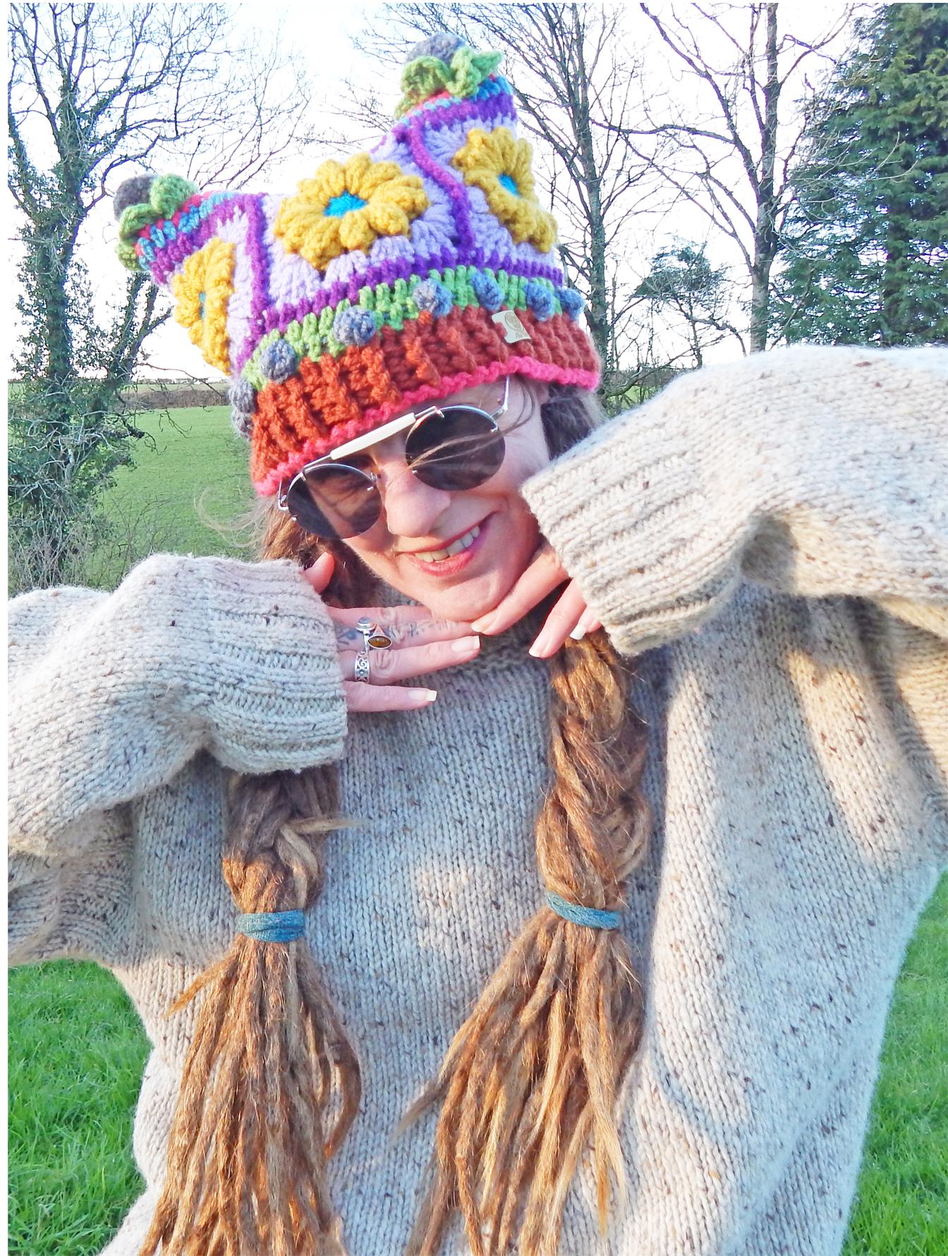 帽子 SINOON Flower Beanie (black) Hynod Flower Beanie Crochet Pattern & Tutorial - the Topian Den