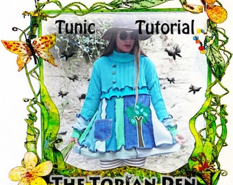 Sweater Tutorial - Tunic PDF Instant Download - Upcycled Jumper Pattern - The Topian Den