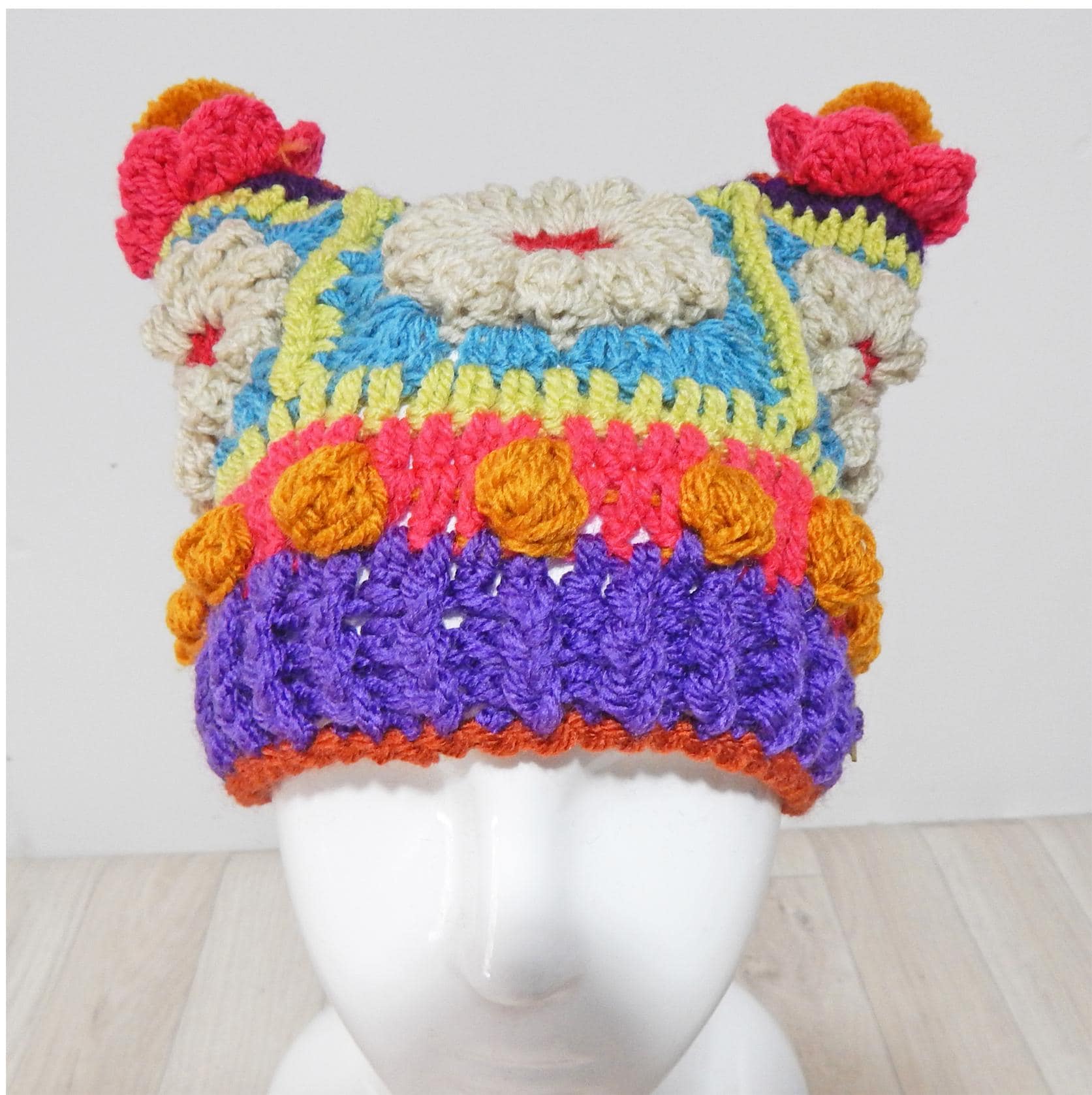 Hynod Flower Beanie Crochet Pattern & Tutorial - the Topian Den