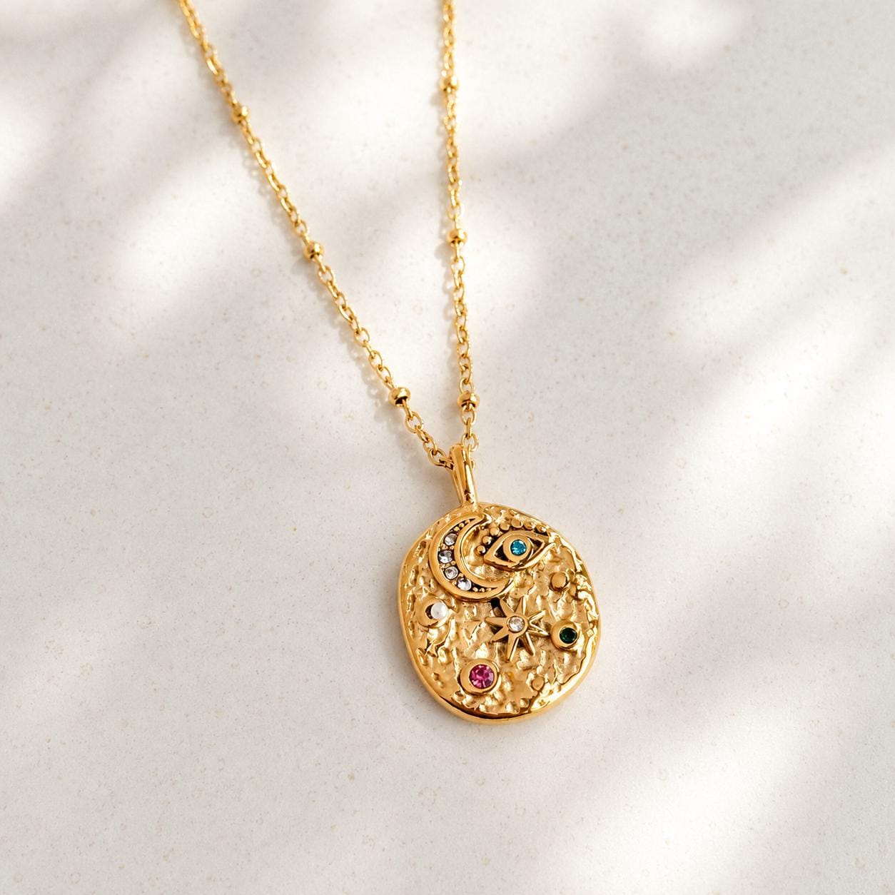 Evil eye pendant 18k gold - Etsy 日本