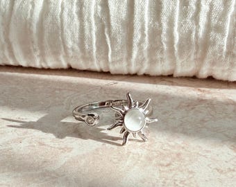 Silver Sun Spinner Ring | Party Favour | Gift | Bag | Filler | Birthday | Bridal | Shower | Hen | Sleepover | Adjustable | Fidget