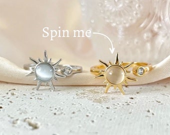 Sun Anxiety Spinner Ring | Party Favour | Gift | Bag | Filler | Birthday | Bridal | Shower | Hen | Sleepover | Adjustable | Gold | Silver |