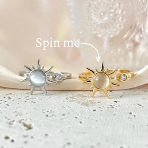 Sun Spinner Ring in Gold or Silver | Party Favour | Gift | Bag | Filler | Birthday | Bridal | Shower | Hen | Sleepover | Adjustable | Fidget