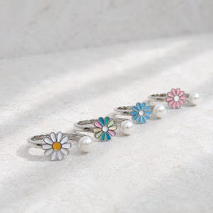 Draaiende bloem anti-angst ring | Zilver | Cadeau | Zorgen | Sieraden | Mindfulness | Meditatie | Bloem | Draaier | Kleurrijk | Stress |