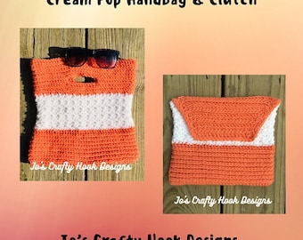 Cream Pop Handbag and Clutch Crochet Patterns-Crochet Pattern for Handbag and Clutch-Cream Pop Handbag Clutch Crochet Pattern Only