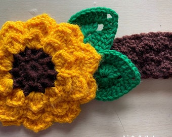 Sunflower Seed Headband Crochet Pattern - crochet pattern for sunflower seed headband - sunflower seed headband pattern - headband pattern