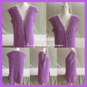 Tulip Sweater Vest Crochet Pattern - Crochet Pattern Only - Digital Download-Sweater Crochet Pattern-Vest Crochet Pattern-Women Sweater Vest