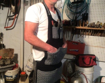 Working Mans schort haakpatroon-haakpatroon-Mans schort gehaakt patroon-schort Haakpatroon-haakpatroon voor mans schort-schort