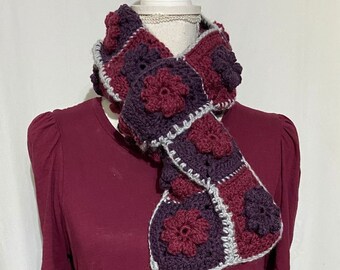 Granny Viola Scarf Crochet Pattern - Crochet Pattern for Granny Viola Scarf - Viola Flower Crochet Pattern